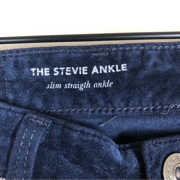 Anthropologie AG Adriano Goldschmied Stevie Ankle Slim Straight Velvet Jean 25 - Picture 3 of 7